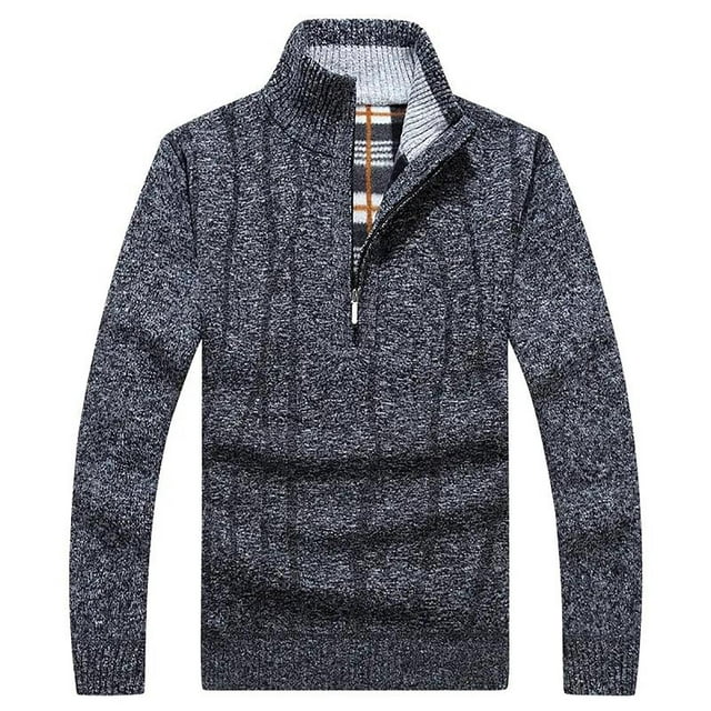 Mens Zip Up Hoodie Mens Sweatshirt Classic Plain Knitted Sweater 1/2 Zip Up Lightweight Drawstring Pullover Hoodie Mens Hoodie Zip Up Mens Sweatshirt Hoodie Mens Pullover Hoodie
