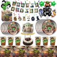 thumbnail image 2 of Yoda decoraciones para fiesta de cumpleaños, vasos de papel, platos, servilletas, globos, pancarta, mantel, adornos para pasteles para niños, Baby Shower, 2 of 4