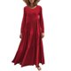 thumbnail image 2 of Vestidos Para Mujer Vestidos de Otoño Color Sólido Suelto Manga Larga Vestido Largo Cuello Redondo Asimétrico Swing Laye Playa Vestido Largo Odeerbi ODB132456, 2 of 6