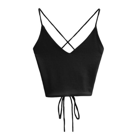 DQRPSEETB Plus Size Tank Tops for Women New Women Crop Tops Cute Summer Halter Solid Camis Fashion Casual Female Sleeveless Corset Top Tank Tops Blouses for Women