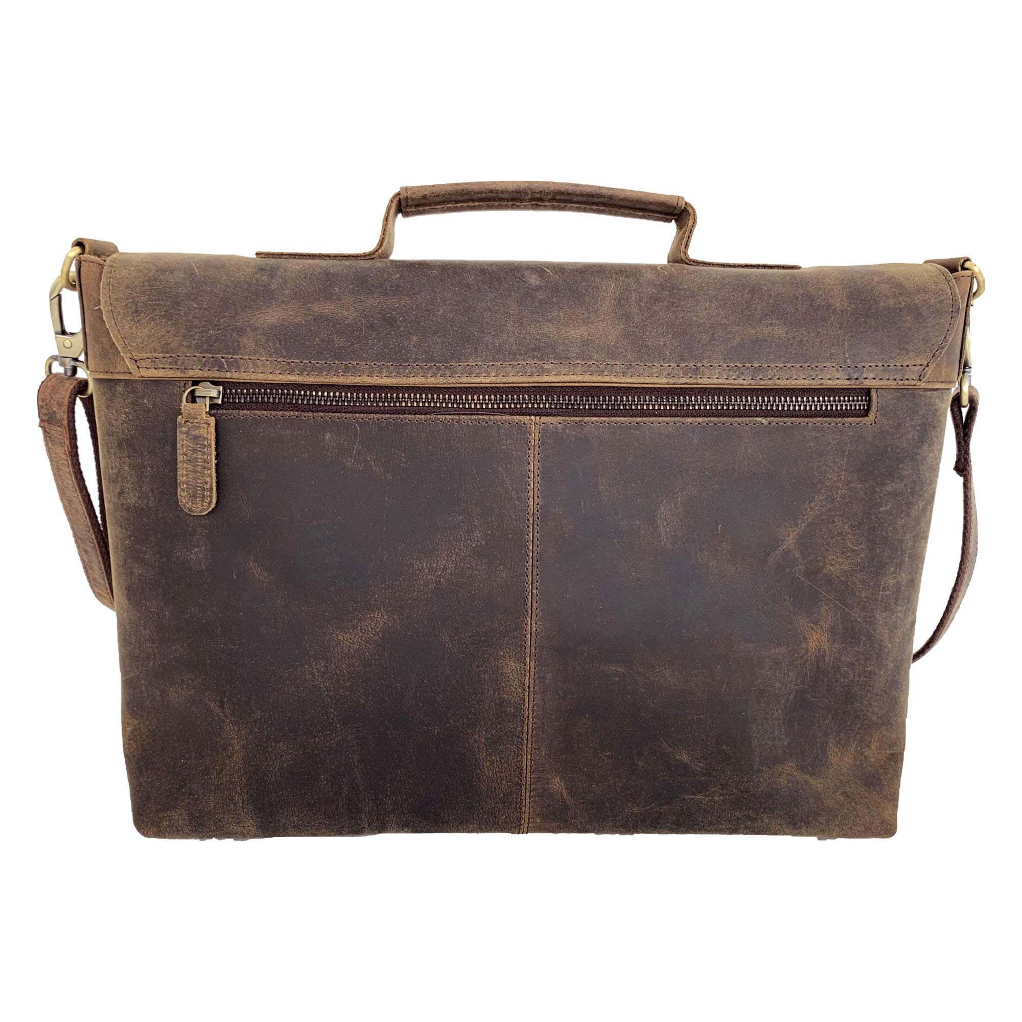 KomalC 16 Inch Buffalo Leather Briefcase Laptop Messenger Bag Office/ Briefcase College Bag for Men and Women