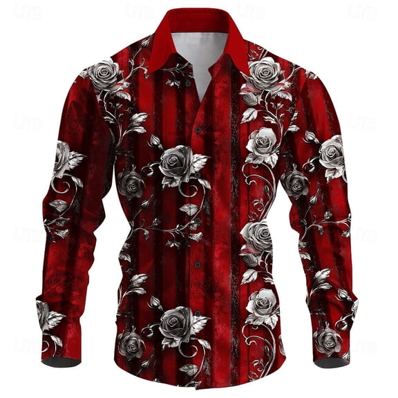 YAYUBA Mens Shirts Funny Design Valentine's Day Long Sleeve Plaid Summer Shirts Free Loose Fit Date Night Outfit Boat Neck Outfits Sport Suits