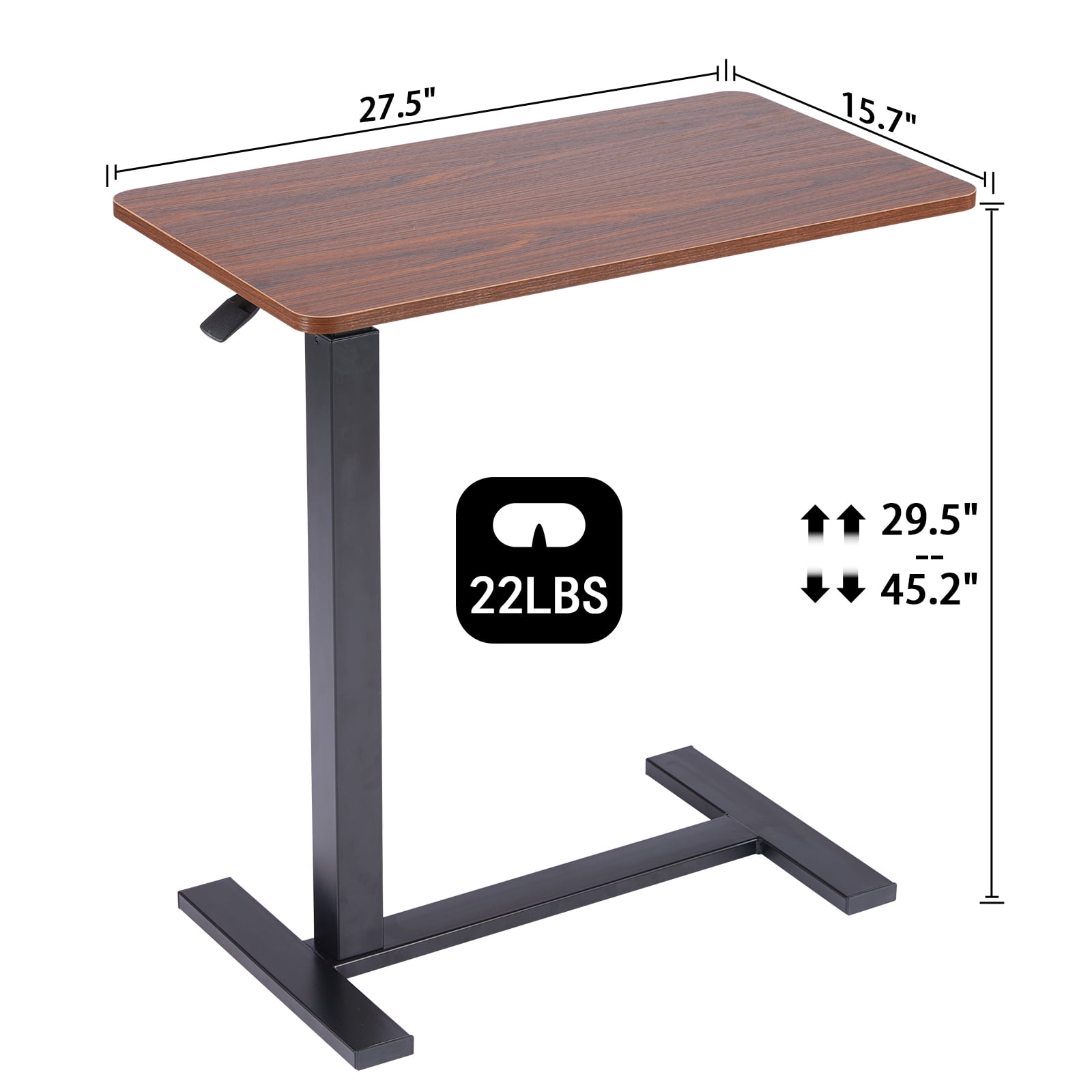 GIANNA Bedside table with wheels, adjustable height bedside table for home use, rolling laptop table, mobile standing desk