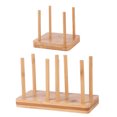 thumbnail image 1 of Dispensador de vasos desechables de 2 piezas, estante para vasos de papel de madera, estante para almacenamiento de vasos para uso doméstico, 1 of 7