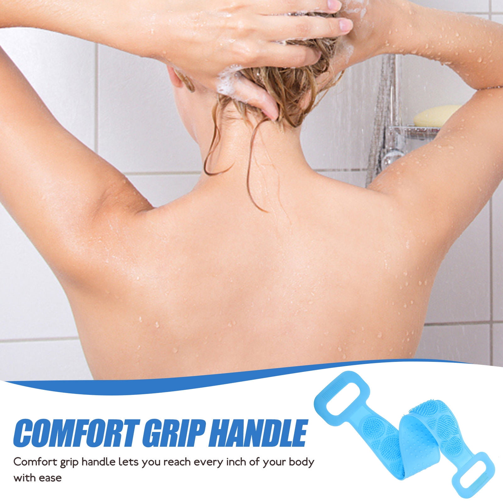 TAILTOSS 1Set Bath Back Scrubber Strap for Exfoliating and Massaging in Shower