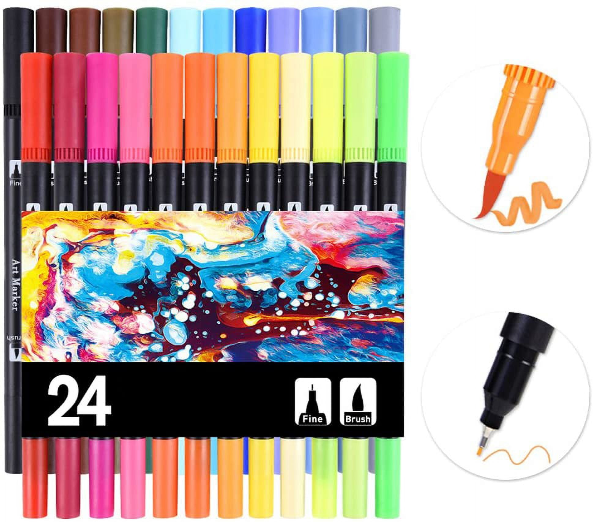 24x Sketch Pens Multi Shades w/ scale Set Waterproof Markers for