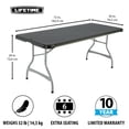 thumbnail image 3 of Lifetime 6-Foot Folding Tables, Black - Pallet Pack of 26, 3 of 17
