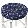 thumbnail image 3 of Fotbe Hawaiian Style Stool Covers Round,Waterproof Round Bar Stool Covers Bar Chair Covers Washable Stool Cushion Slipcover for 12-14 Inch Chair-14 inch, 3 of 7
