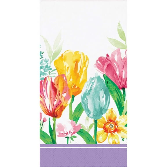 Beautiful Tulip Blooms 3-Ply Paper Guest Dinner Napkins 16 Per Pack
