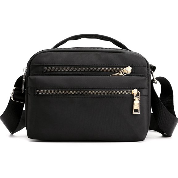 Women's casual shoulder bag, waterproof crossbody bag, lightweight messenger bag-Black