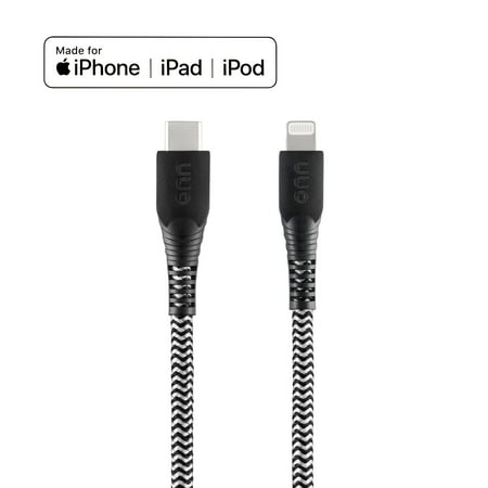 onn CUDU02L-WA200-DF 6' USB-C to Lightning Cable, Black Compatible with iPhone 14/13/12/11/x/xr/xs/8/7/6/5, iPad, Airpods and More 1 Pack