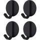 thumbnail image 1 of 4 ganchos adhesivos resistentes de acero inoxidable negros, 1 of 5