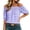 Purple, variant on Womens Plaid Off Shoulder Puff Half Sleeve Stretch Tops Casual Trendy Stretchy Elastic Comfy Regular Fit Blouse Shirts Pullovers Tunics Spring Summer Fall