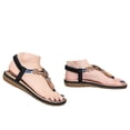 thumbnail image 3 of Bmisegm 2024 Summer New Women Bohemian Rhinestone Casual Flat Large Size Beach Shoes Sandals Women Summer Black 8.5, 3 of 7