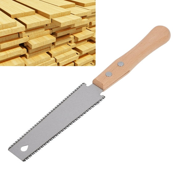 Woodworking Saw, Double Sided Saw SK5 Steel Blade Beech Wood Handle Fine Teeth for Wooden Products Making