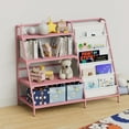 thumbnail image 2 of Metal Kids Bookshelf & Toy Organizer - Montessori Toddler Book Rack, Baby Sling Shelf Nursery Playroom Storage - Space-Saving Display Shelf for Classroom Library Boys Girls, 2 of 11