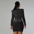 thumbnail image 4 of Vestidos elegantes de fiesta de cumpleaños con diamantes de imitación brillantes para mujer, vestido ajustado de manga larga para discoteca, fiesta de Navidad, 4 of 5