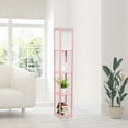 thumbnail image 4 of Lalia Home 62.5" 3-Shelf Column Storage Floor Lamp with Linen Shade & LED Bulb, Light Pink, 4 of 6