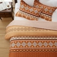 thumbnail image 4 of 2-Piece Twin Size Quilt Set - Orange Rust Bohemian Bedspread Coverlet with 1 Pillow Sham, Microfiber, 4 of 7