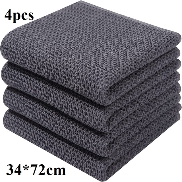 Homaxy, 4/6 Uds., paño de cocina de algodón, toalla de cocina absorbente Ultra suave, paño de limpieza para el hogar, utensilios de cocina, utensilios, paño de lavado4 piezas 34x73cm13 Deng Xun unisex