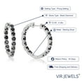 thumbnail image 3 of Vir Jewels 4 CTTW Black Diamond Hoop Earrings in .925 Sterling Silver Inside Out 1 Inch, 3 of 5