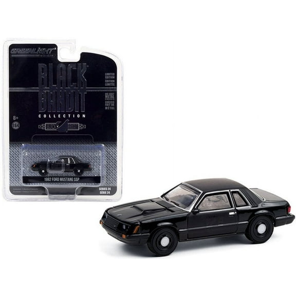 1982 Ford Mustang SSP, Black - Greenlight 28050B/48 - 1/64 scale Diecast Model Toy Car