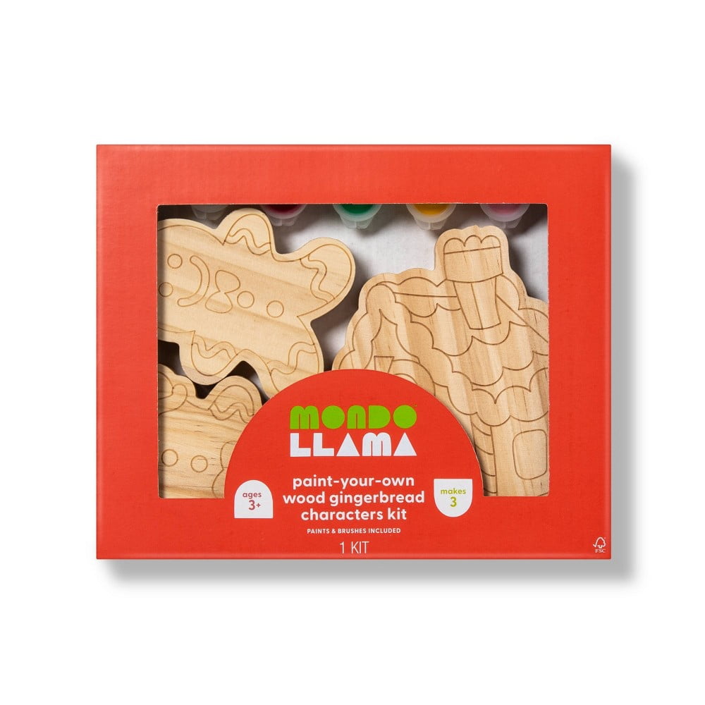 Paint Your Own Wood Door Hangers Kit with Paints - Mondo Llama