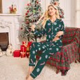 thumbnail image 7 of Women's Christmas Pajamas Long Sleeve Sleepwear Casual Button Down Loungewear Soft Pjs Set, 7 of 7