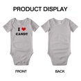 thumbnail image 3 of I Heart Candy Love Food Funny Cute Baby Rompers Bodysuit (Gray, 18-24 Months), 3 of 5