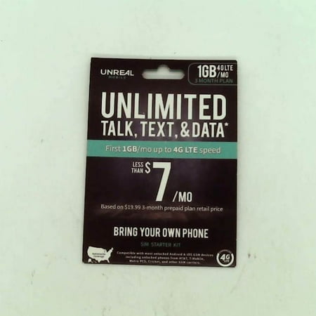 FreedomPop ZMP-SIMKITUM-VD02-P01 Un Real 3 Month 1GB Mobile 4G SIM Kit