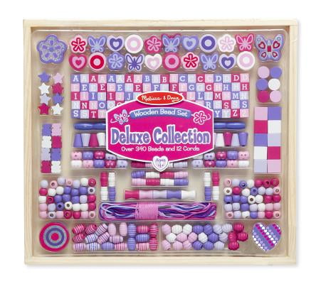 Melissa &#38; Doug Deluxe Collection Wooden Bead Set With 340+ Beads for Jewelry-Making