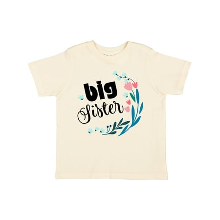 

Inktastic Big Sister Announcement Flowers Gift Toddler Toddler Girl T-Shirt