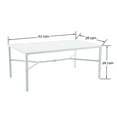 thumbnail image 5 of My Texas House Cambria 67" Steel Outdoor Dining Table, White, 5 of 9