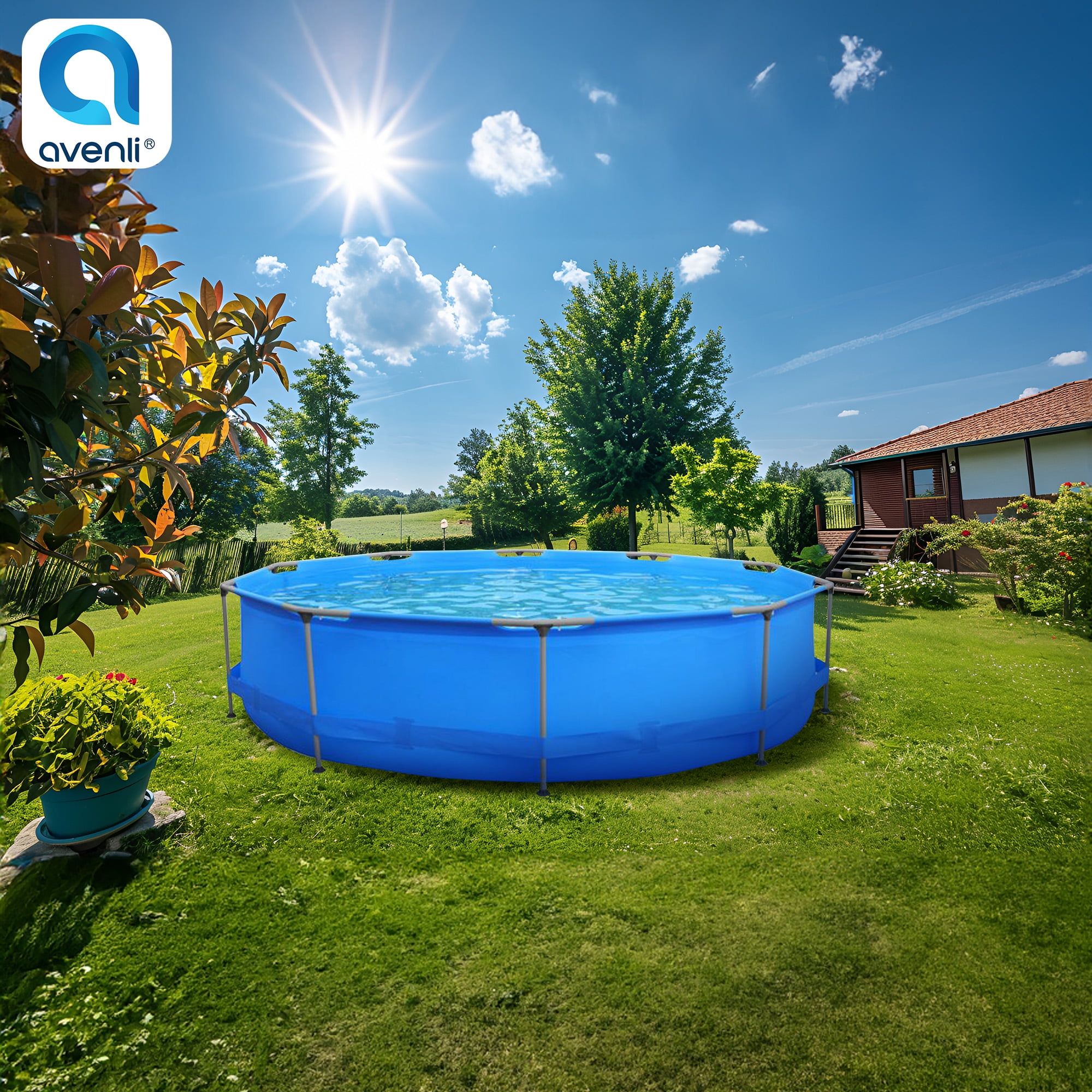 Avenli Frame Round 12 Foot by 30 Inch 1,617 Gal Easy Assembly Swimming Pool