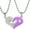 Purple, variant on 2pcs Stainless Steel Mens Womens Necklace Friendship Puzzle Matching CZ I Love You Pendants Necklace, Great (Red) SN102