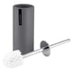 thumbnail image 2 of Escobilla de baño con soporte: juego de limpiador y fregadora con mango mejorado de acero inoxidable de alta resistencia (gris), 2 of 14