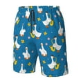 thumbnail image 6 of Uemuo Cartoon Goose Pattern Men's Swim Trunks Hawaiian Beach Bathing Suit Swimsuits Beach Quick-Dry Shorts with Pockets-Medium, 6 of 9