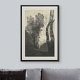 thumbnail image 2 of IDEA4WALL Framed Canvas Art Wall Decor, Dark Woods Forest Tree Clearing Sketch Painting Black & White Farmhouse/Country Fine Art Print Minimal Relax/Clam for Dorm Home Office - 16"x24" Black, 2 of 5