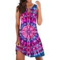 thumbnail image 2 of WILLBEST Vestidos Casuales para Mujer Verano Vestidos de Verano para Mujer Moda Ojo de Cerradura sin Mangas Tanque Boho Estampado Floral Casual Playa Mini Vestido Grande​​, 2 of 3