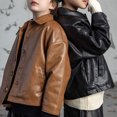 thumbnail image 5 of Esaierr Kids Baby Girls Boys Fleece Lined Leather Jacket for Toddler Padded Motorcycle Faux Leather Jacket Fall Winter Childrens Outerwear Coats for 1-12 Years, 5 of 9