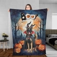thumbnail image 3 of Happy Halloween Vampire Belgian Malinois BOO with Pumpkins Fun and Spooky Cozy Fleece Blanket Sheepdog Dog Lover Gifts Warm Soft Throw Blanket - 00018, 3 of 5