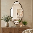 thumbnail image 5 of Fahomiss Modern 24" x 36" Bathroom Wall Mirrors - Vintage Scalloped Wall Mounted Mirrors for Wall Art Decor, Home Mirrors for Wall W/ Aluminum Frame for Bedroom & Living Room,Black, 5 of 10