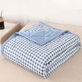 thumbnail image 6 of KUKIDSVO 59x78.74 Inch Washed Cotton, Skin Friendly Comfort, Soft Cooling Quilt for Home Bedroom Sofa Daily Use(BlueM), 6 of 8