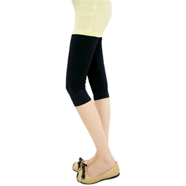 DDI 1997744 Women Stretch Cotton Capri Leggings Black Case of 10