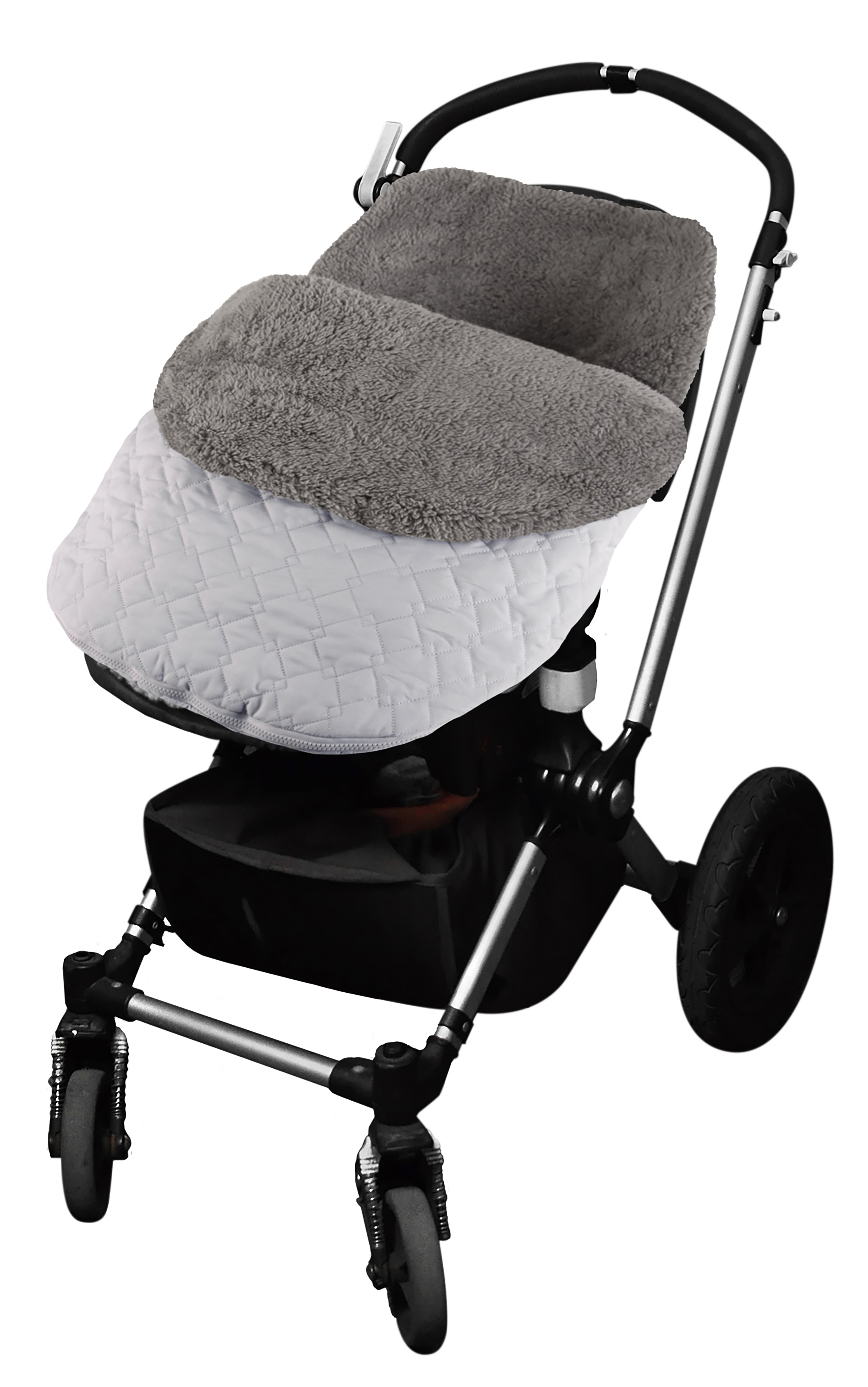Tadpoles Quilted Stroller & Car Seat Cover, Light Grey