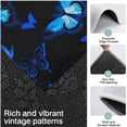 thumbnail image 3 of Black Blue Butterfly Pattern Kitchen Rugs Sets Of 3,Kitchen Runner Rugs Non Skid Washable,Decorative Kitchen Floor Mats for Kitchen,Sink,Laundry,17"x30"+ 17"x47" + 17"x59", 3 of 6