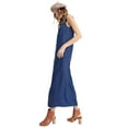 thumbnail image 2 of Classic Sleeveless Blue Jean Button Down Denim Pocket Collar Shirt Dress, 2 of 3