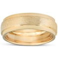thumbnail image 1 of Solid 14k Yellow Gold Brushed Heavy Weight 7.5mm Comfort Fit Wedding Band, 1 of 1