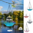thumbnail image 5 of Leutsin Solar Cascade Hanging Bird Bath Fountain, Outdoor Hanging Bird Bath with with Solars Pump & Glass Bowl, Large Humming Birds Bath for Outdoor Garden Yard Patio Decoration, Gray, 5 of 9