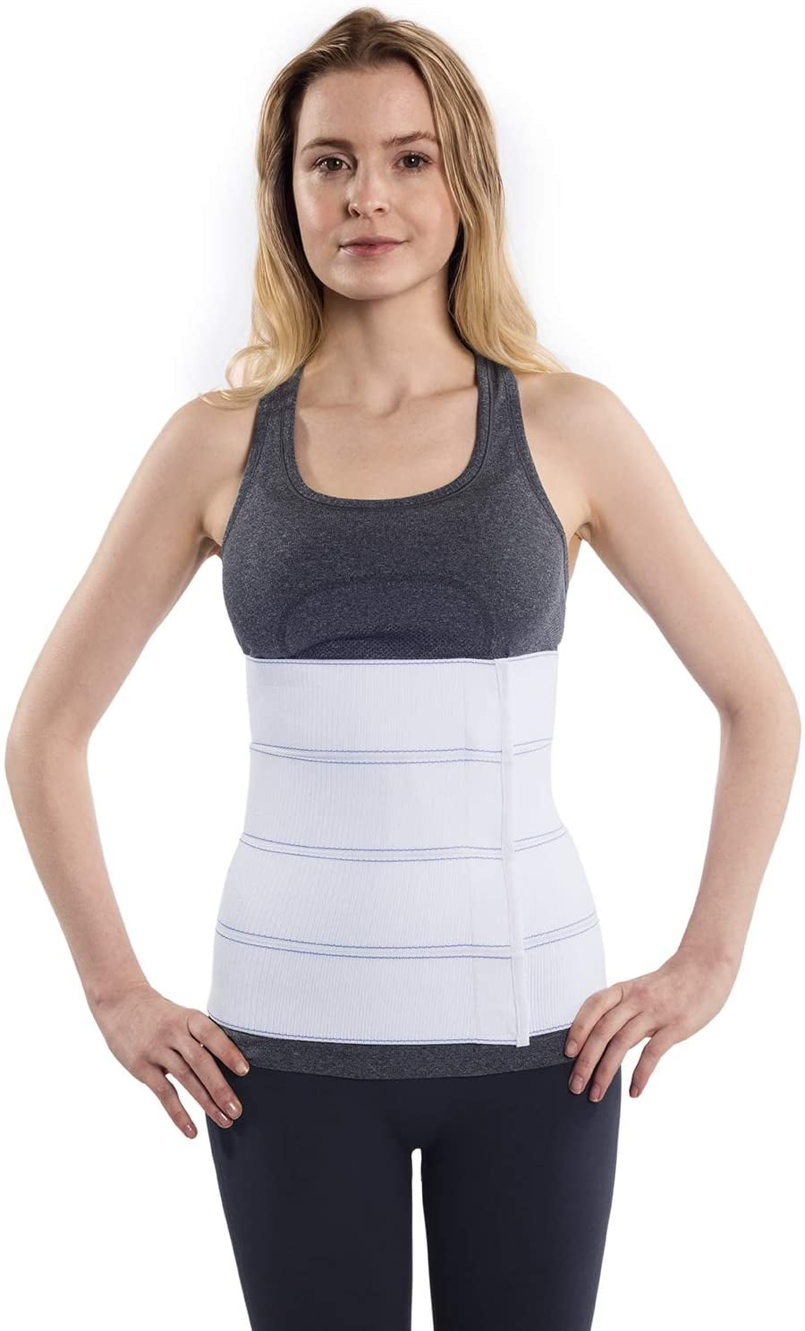 NYOrtho Abdominal Binder Lower Waist Support Belt - Compression Wrap for Men and Women (30' - 45') 4 Panel - 12'